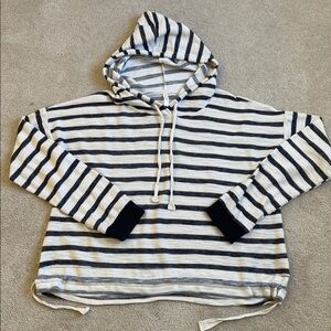 Mia & Tess Navy and Ivory Striped Hoodie